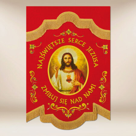 Mini Chorągiew Dwustronna Serce Jezusa