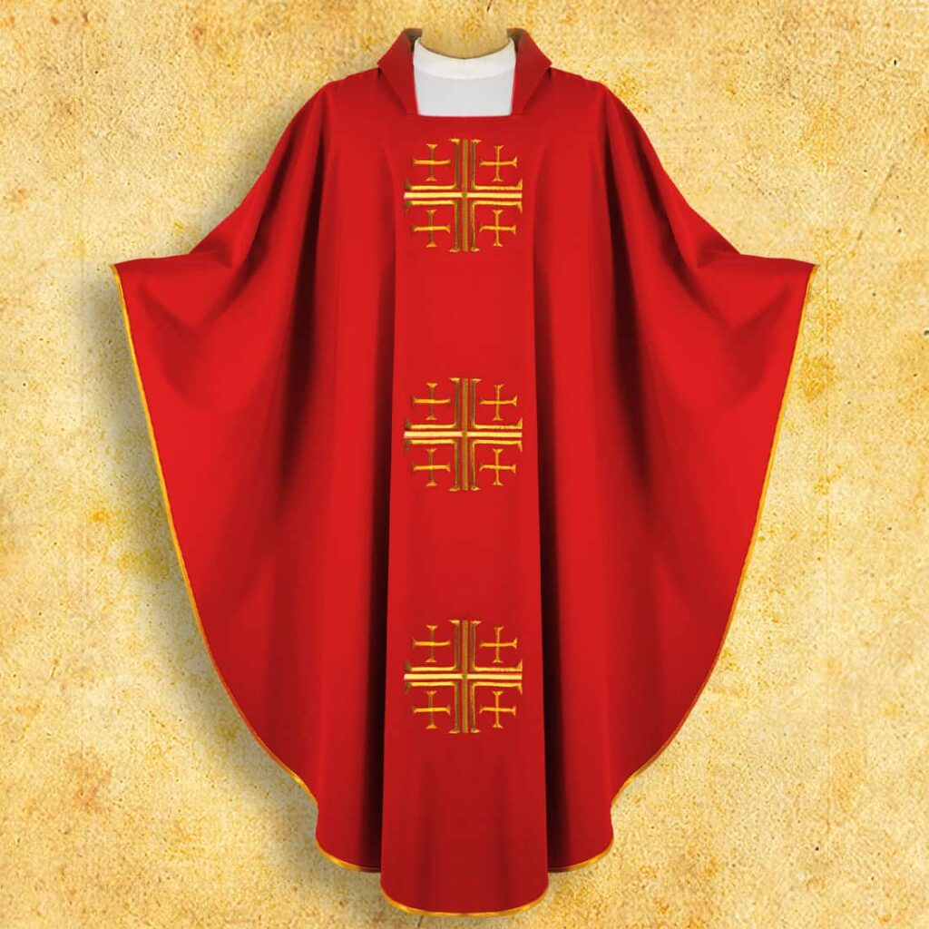 Casula ricamata Croci Gerosolimitane