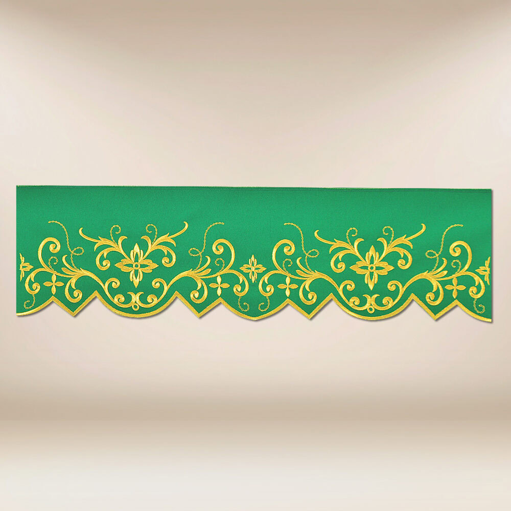 Pizzo ricamato verde 590cm