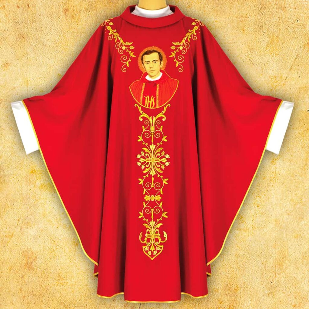 Casula ricamata rossa B. Jerzy Popiełuszko