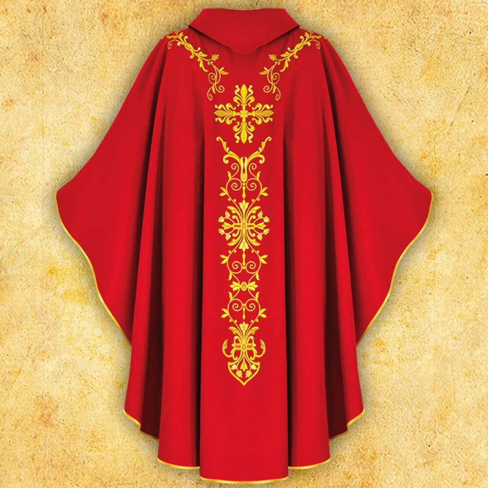 Casula ricamata rossa B. Jerzy Popiełuszko