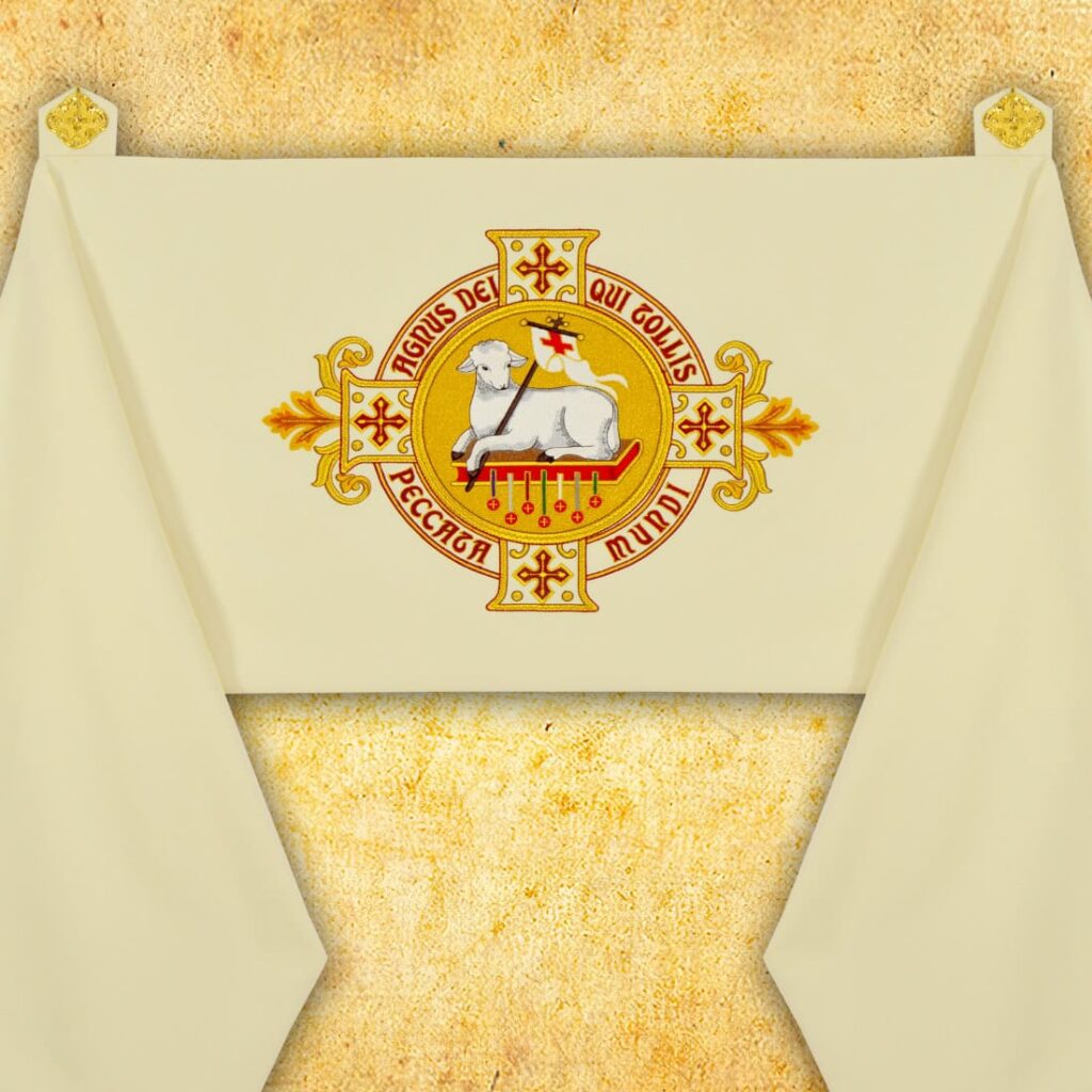 Velo omerale ricamato Agnello di Dio