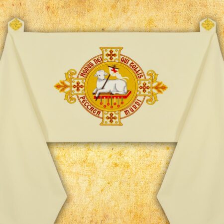 Velo Omerale ricamato da spalla Agnello di Dio