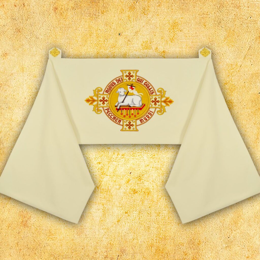 Velo omerale ricamato Agnello di Dio