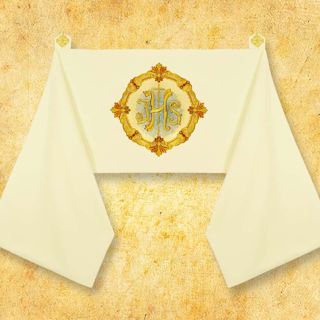 Velo omerale ricamato con IHS