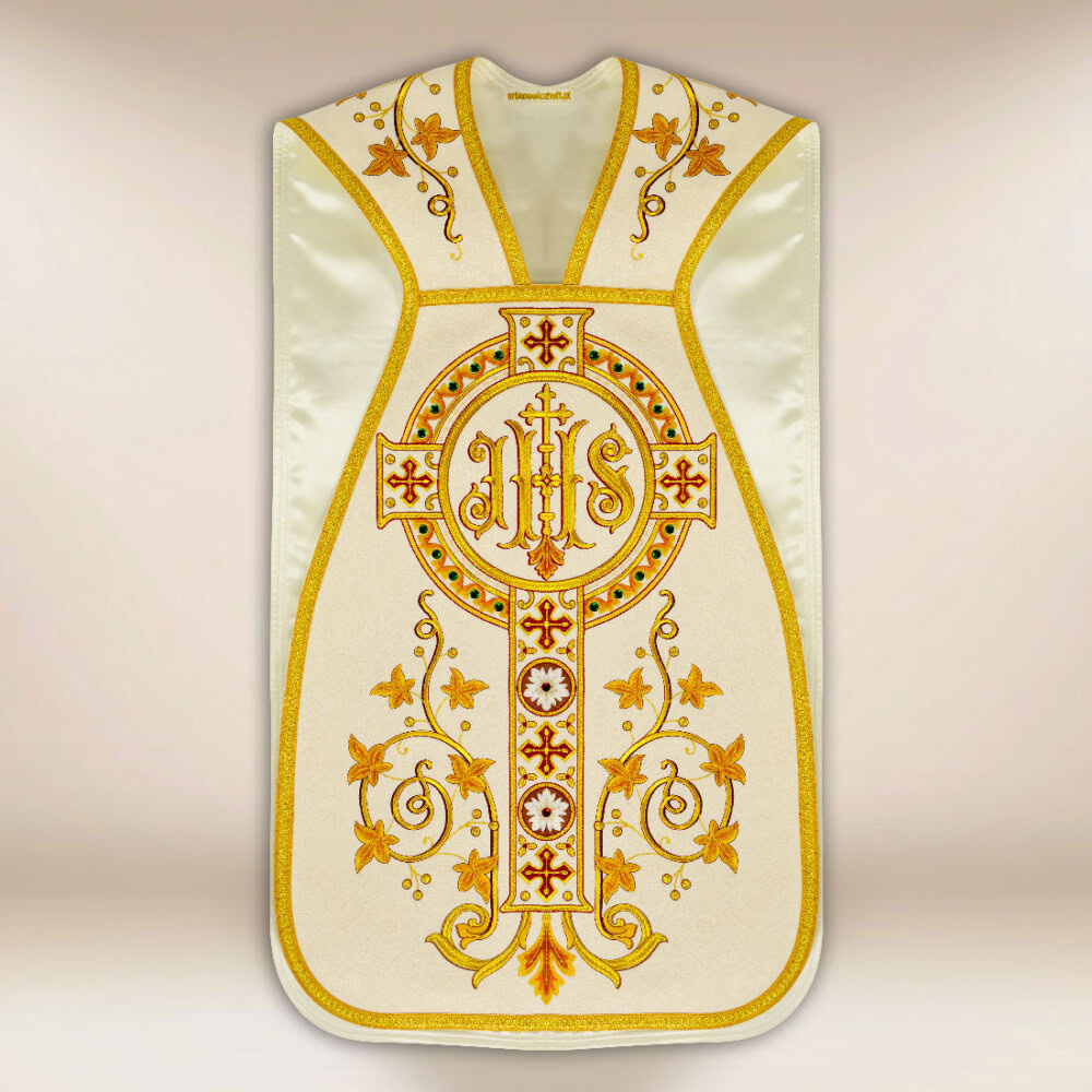 Casula romana ricamata con il simbolo dell'Agnello