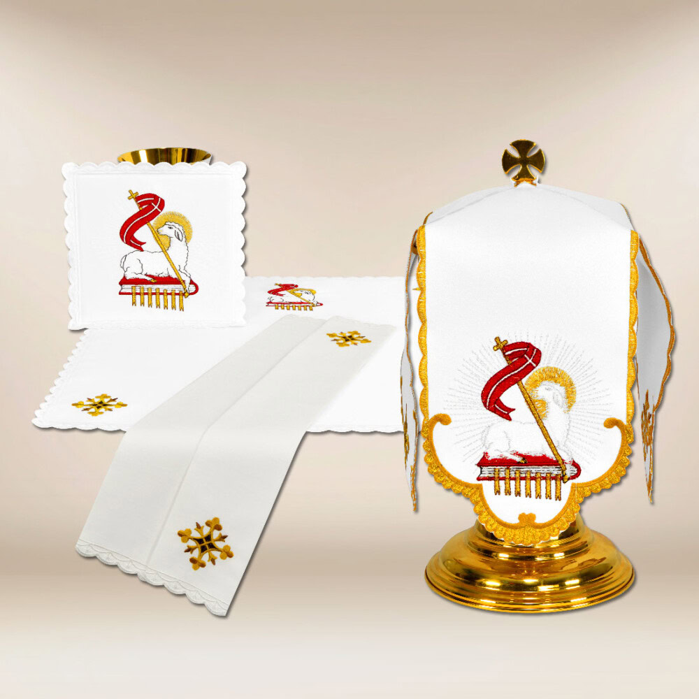 Set di biancheria per calice Agnus Dei