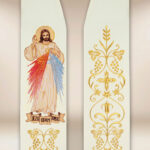 Stola ricamata con l'immagine di Gesù Misericordioso