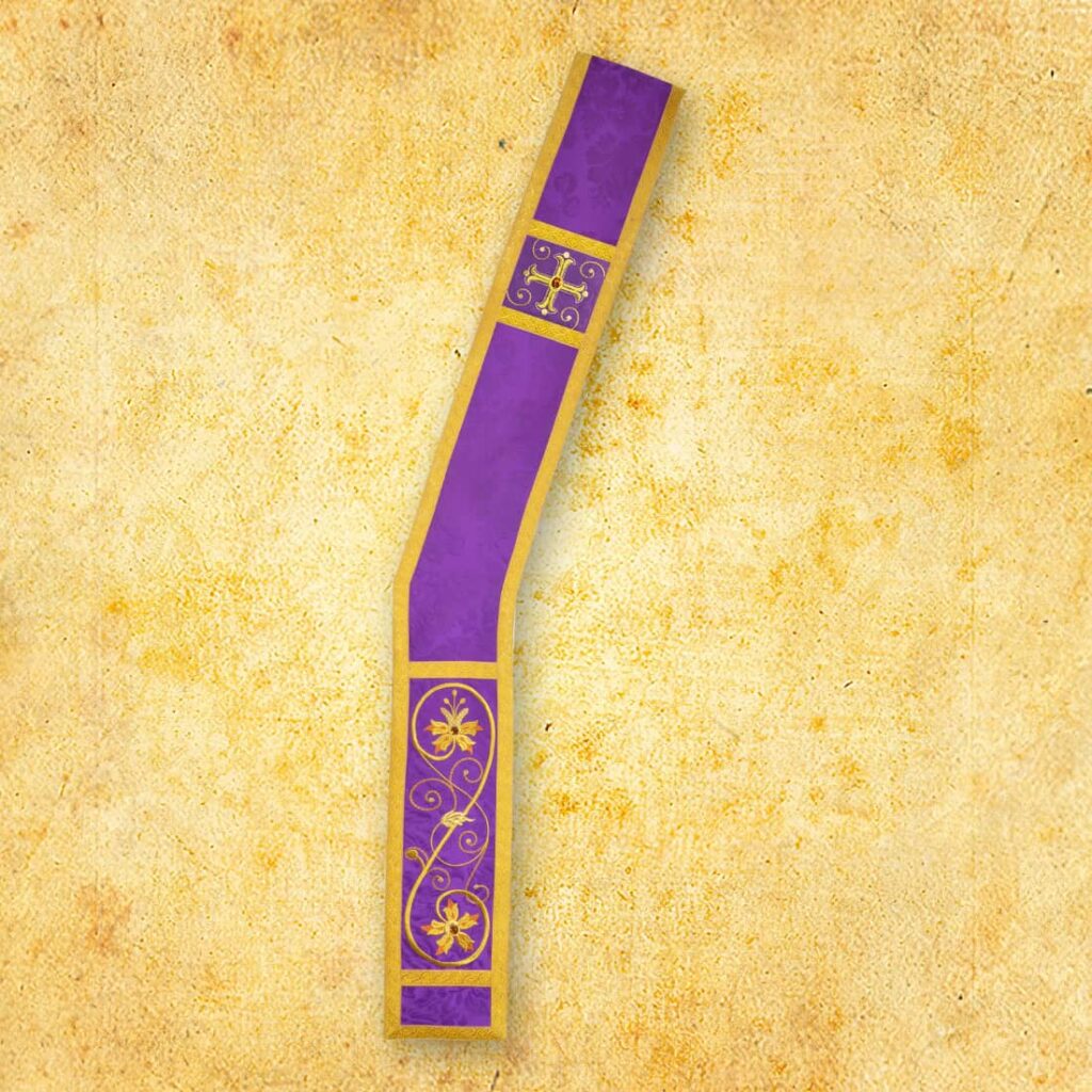 Stole sacerdotali ricamate viola