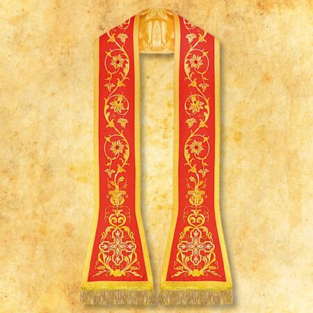 Stuła haftowana rzymska "Massimo-Rosso"