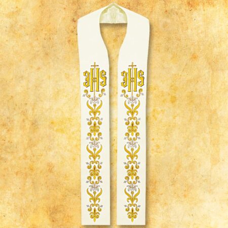 Stole sacerdotali ricamate con IHS
