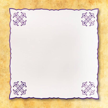 Tovagliolo ricamato per la Quaresima