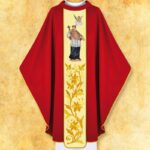 Casula rossa ricamata San Giovanni Nepomuceno