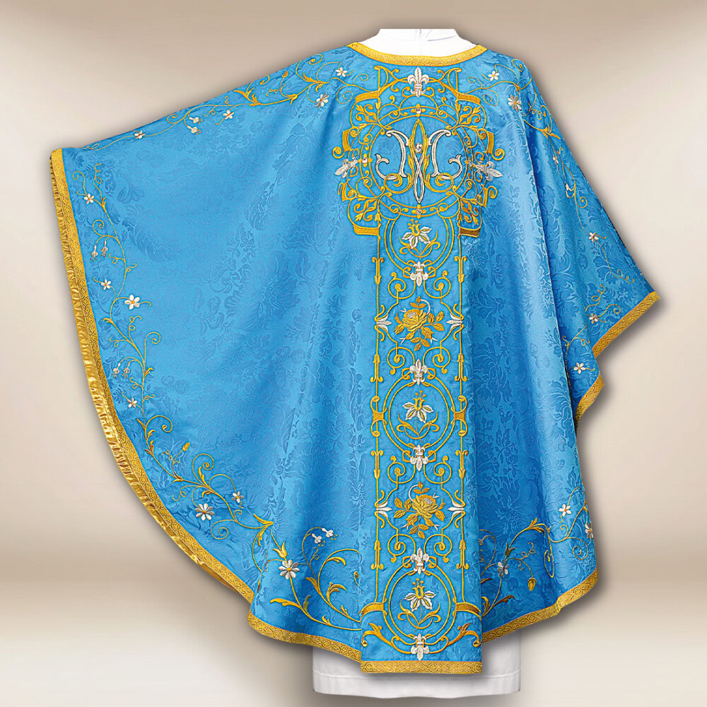 Casula mariana ricamata blu