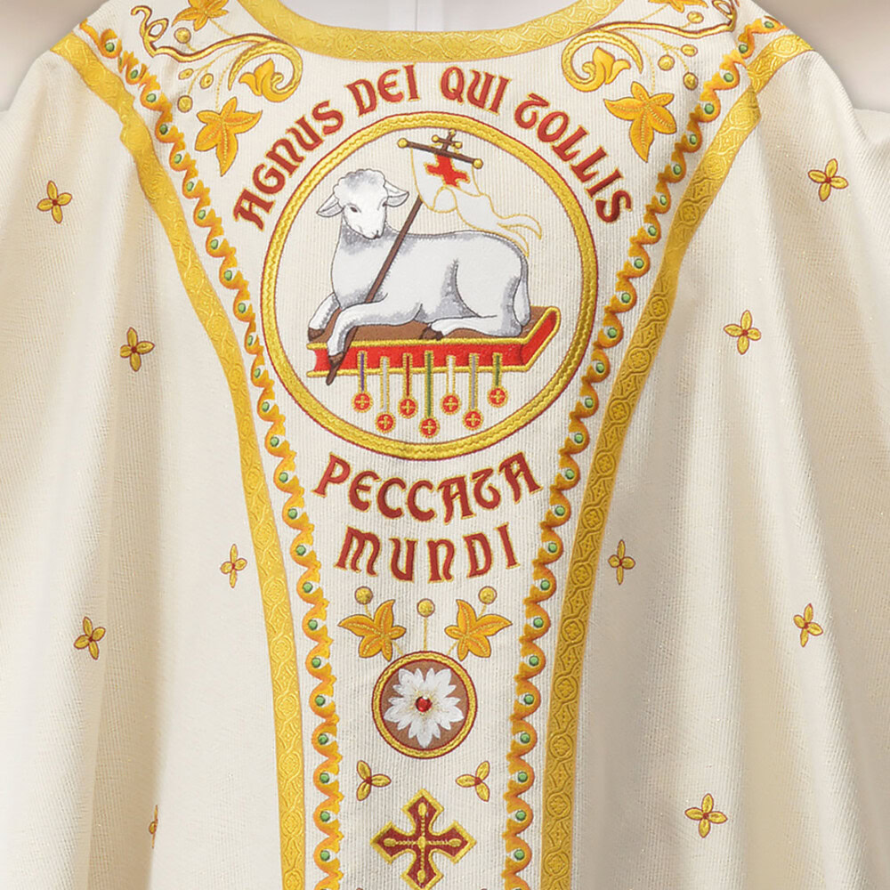 Casula ricamata Agnello di Dio premium