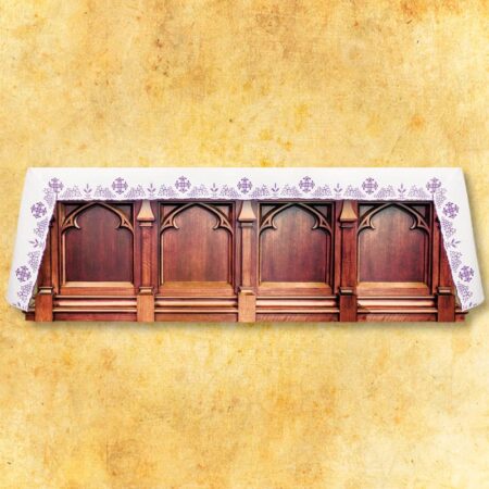 Obrus haftowany "Calvario" fioletowy