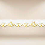 Pizzo ricamato con delicato ricamo dorato