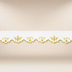 Pizzo ricamato con delicato ricamo dorato