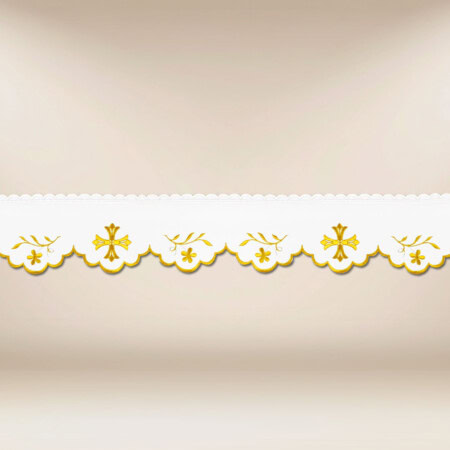 Coroncina ricamata con delicato ricamo dorato