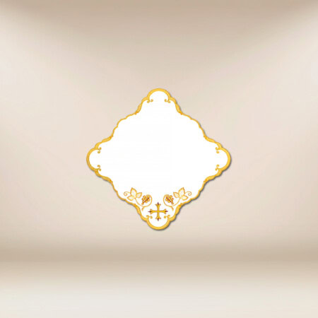 Tovagliolo ricamato dorato 32x32 cm