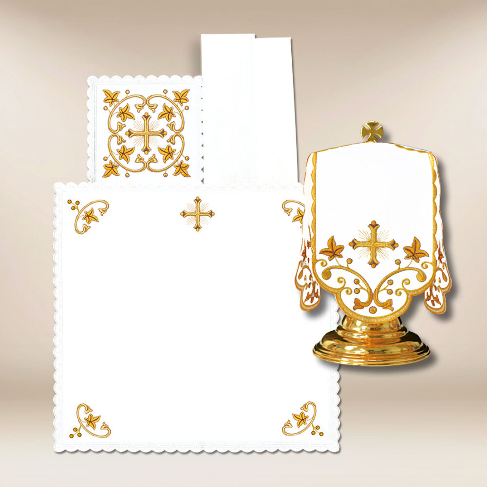 Set di biancheria per calice con conopeo copri pisside