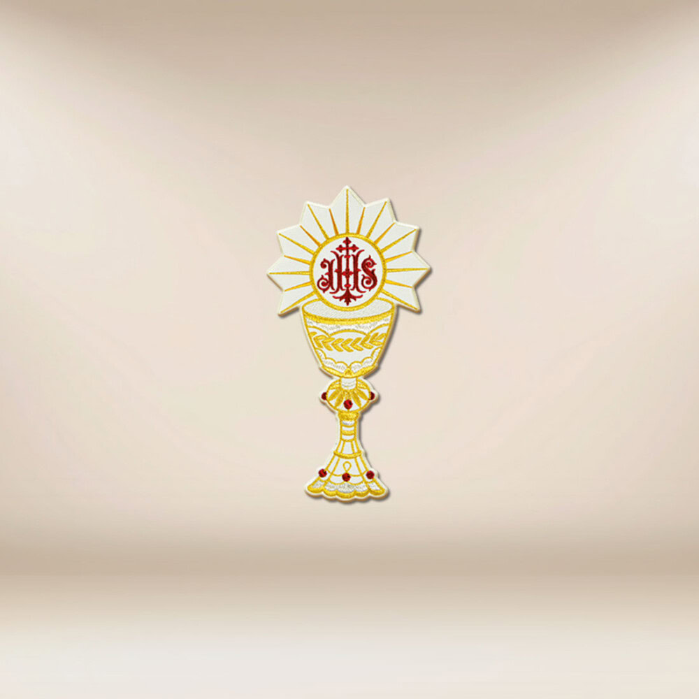 applicazione ricamata Calice IHS