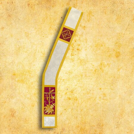 Stole sacerdotali ricamate ecru bordeaux