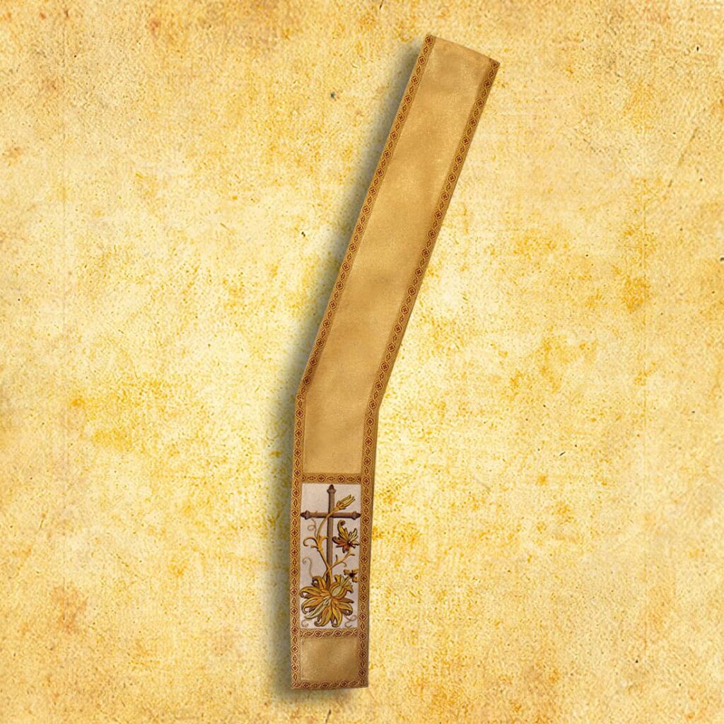 Stola diaconale ricamata dorata