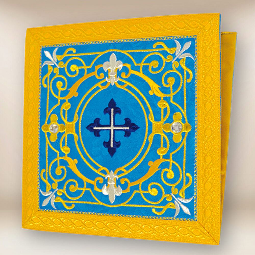 Borsa mariana ricamata blu