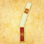 Stola diaconale ecru con pannelli bordò e ricamo dorato