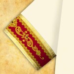 Dalmatica ricamata ecru con elementi bordò