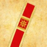 Stola diaconale rossa ricamata