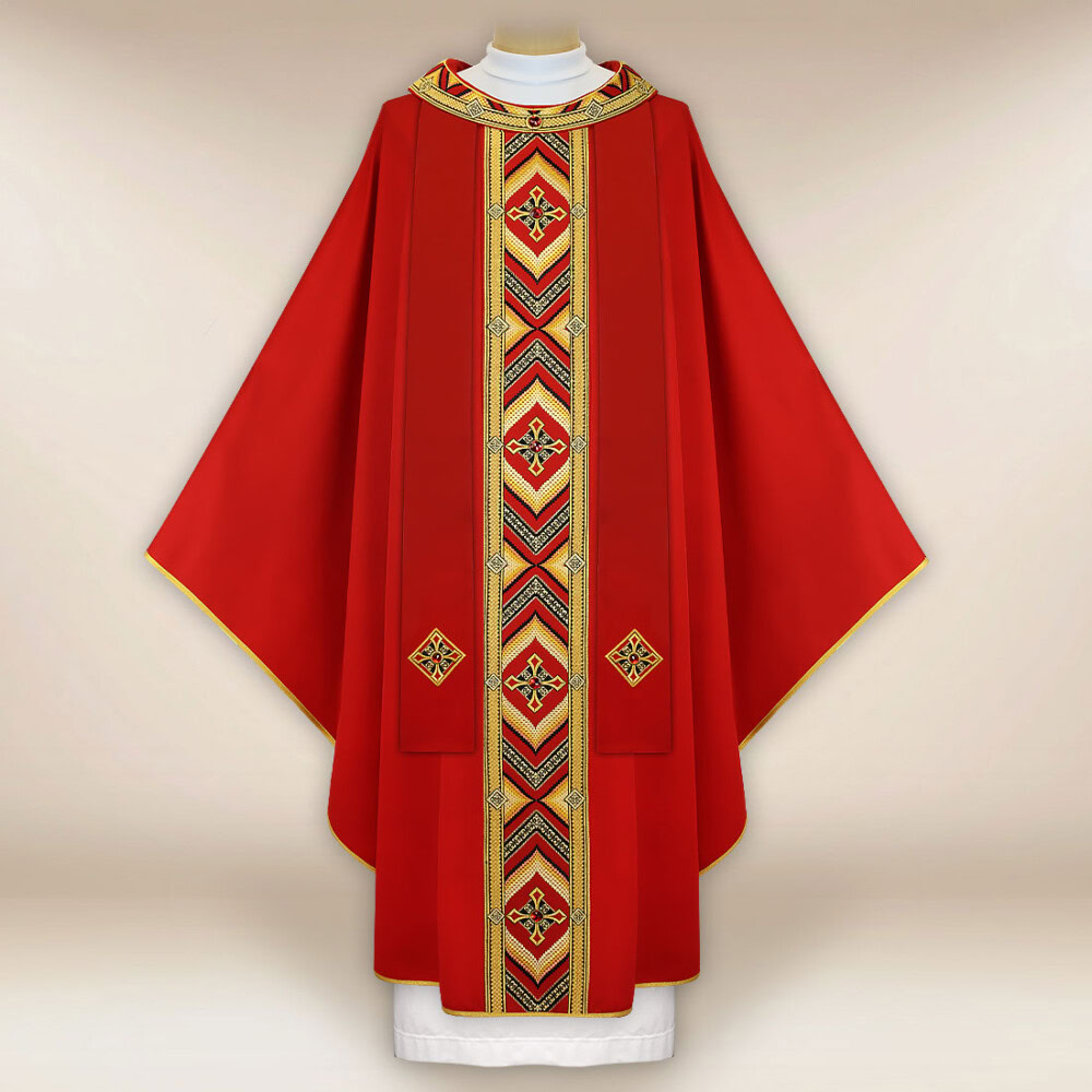 Casula ricamata rossa