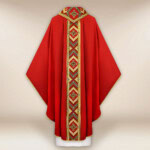 Casula ricamata rossa