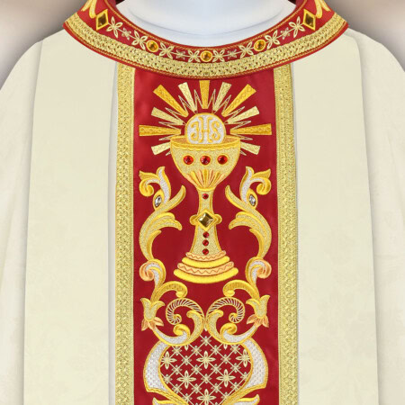 Casula liturgica eucaristica ricamata