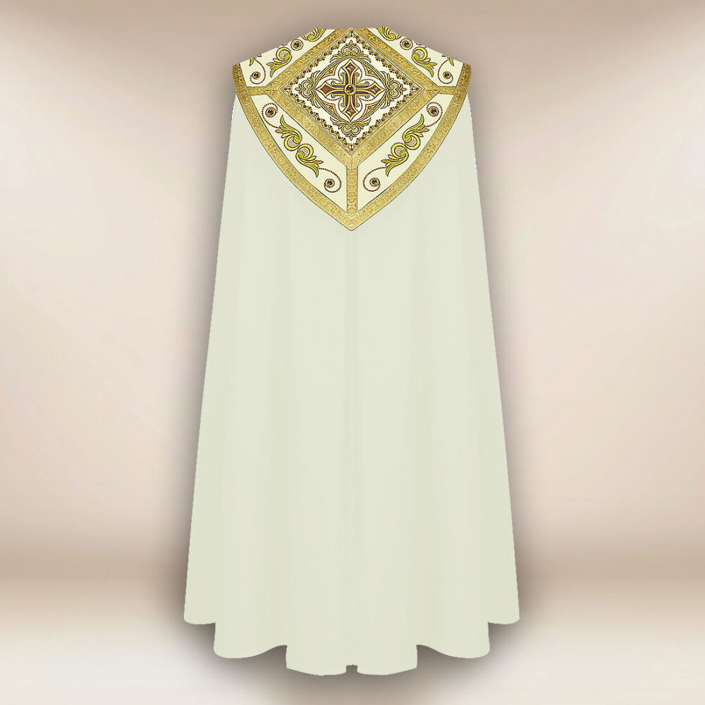 Piviale color ecru con croci