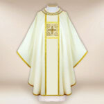 Casula ricamata ecru con croce