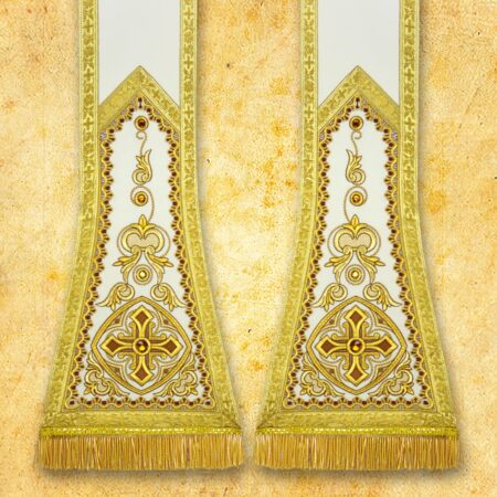 Stuła haftowana rzymska "Brillante-Bianco"