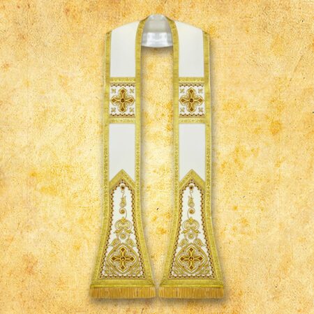 Stuła haftowana rzymska "Brillante-Bianco"