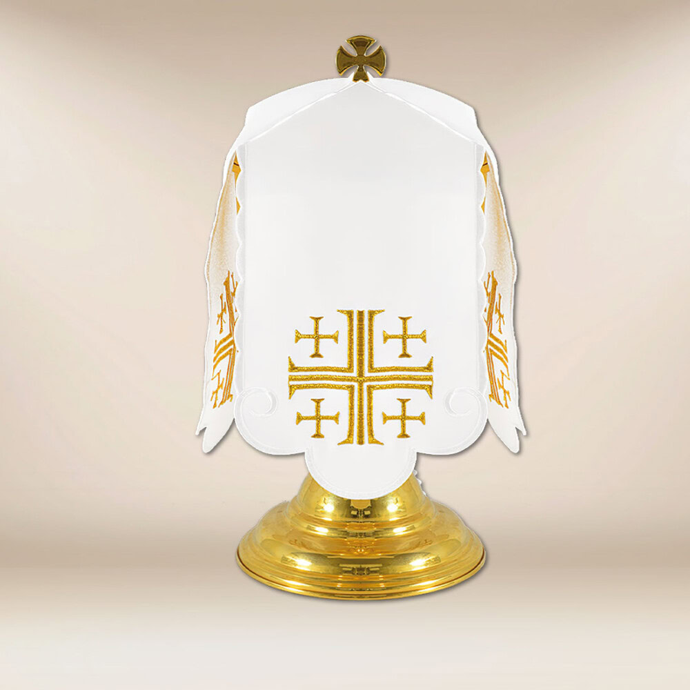 Conopeo copri pisside Croci di Gerusalemme