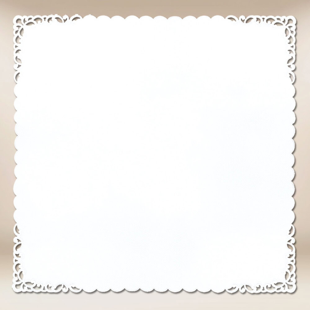 Tovaglietta ricamata bianca 95x95cm