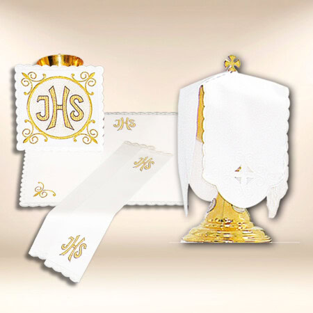 Completo di biancheria per calice e vestito per l'ostensorio