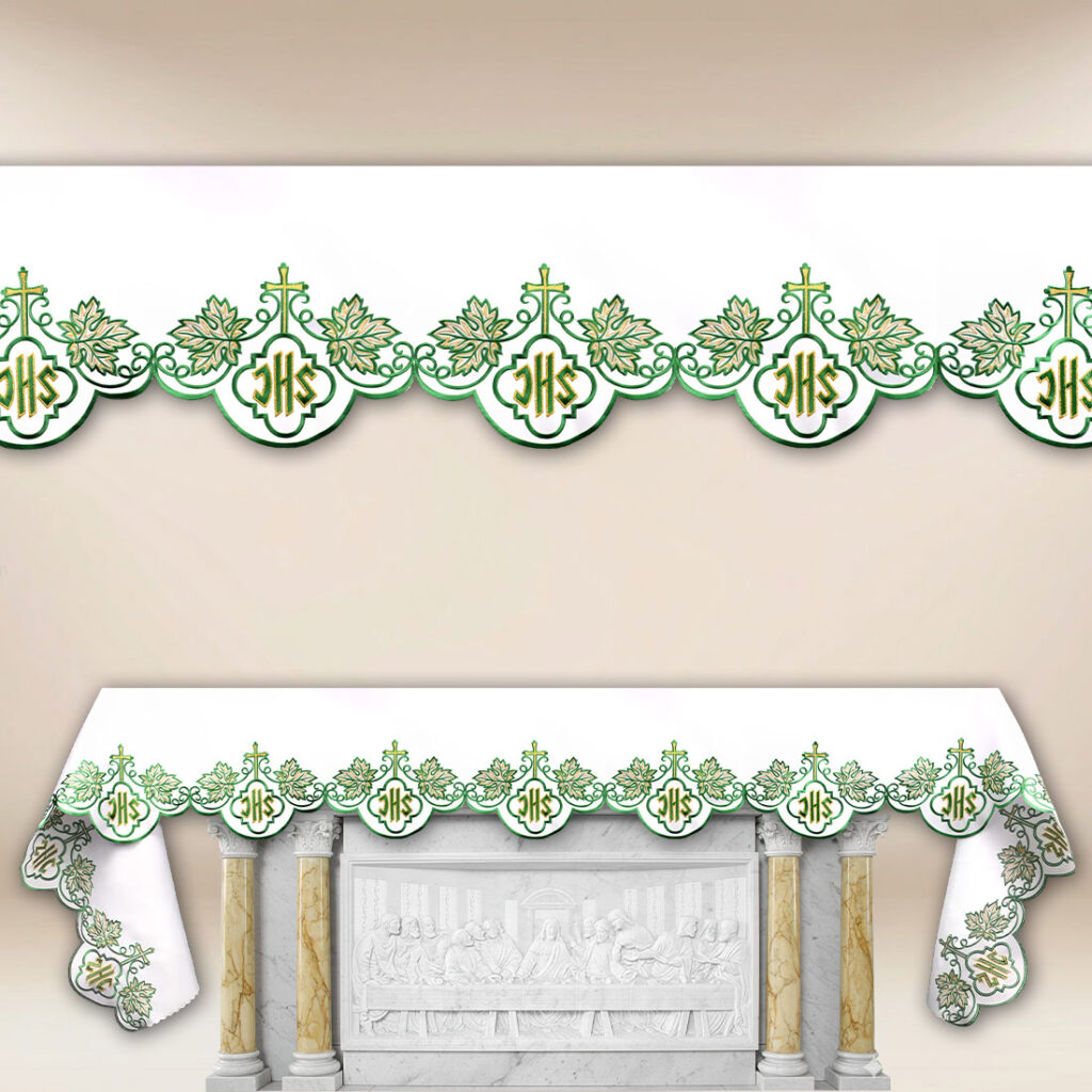 Tovaglia ricamata IHS Verde