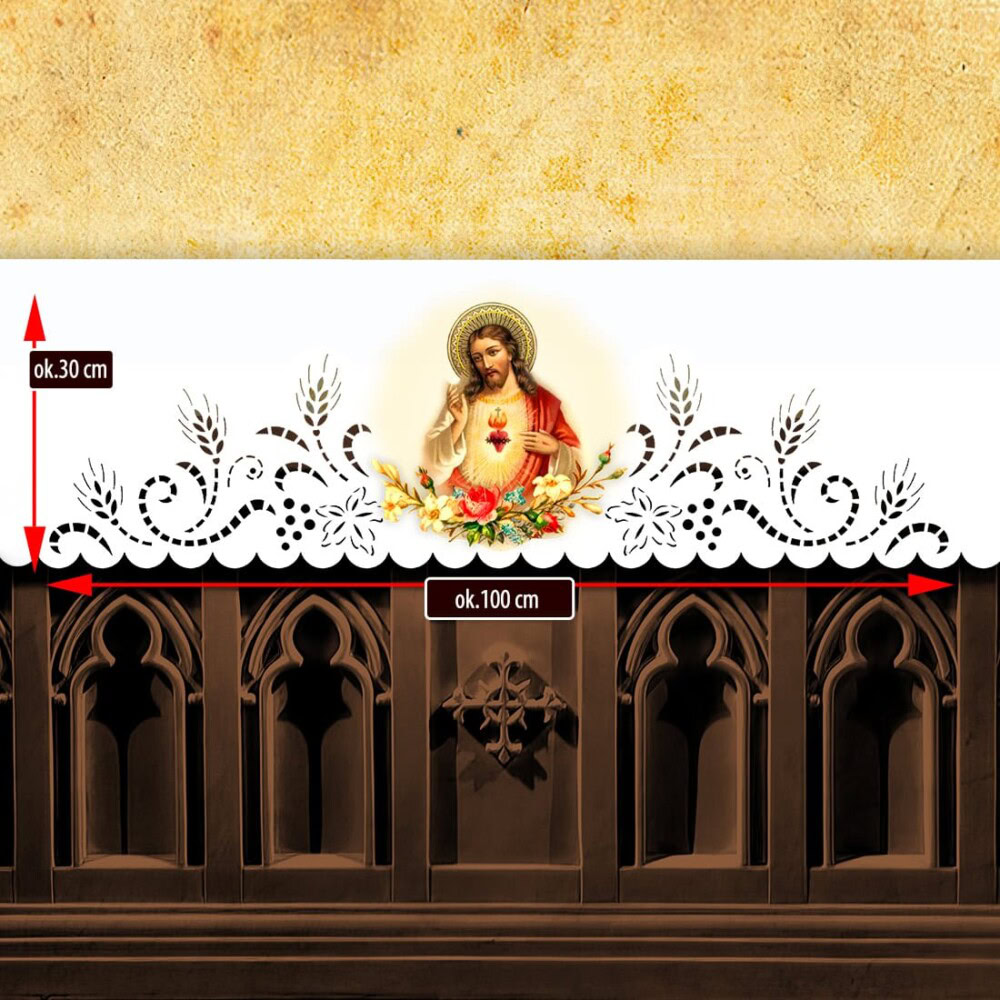 Tovaglia traforata per altare con stampa a sublimazione termica