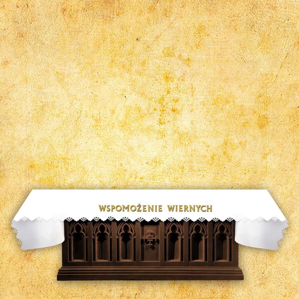 Tovaglia foto tagliata al laser "Sostegno dei Fedeli"