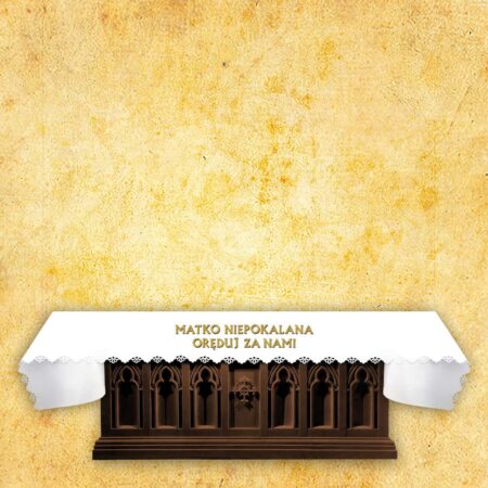 Tovaglia foto tagliata al laser "Madre Immacolata, Prega per Noi"