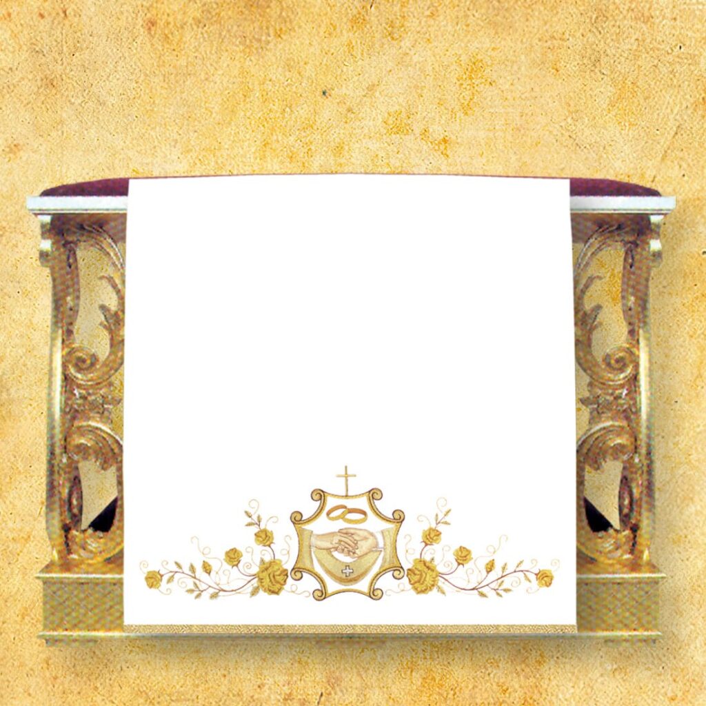 Copertura ricamata per inginocchiatoio nuziale