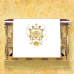 Copertura ricamata per inginocchiatoio nuziale