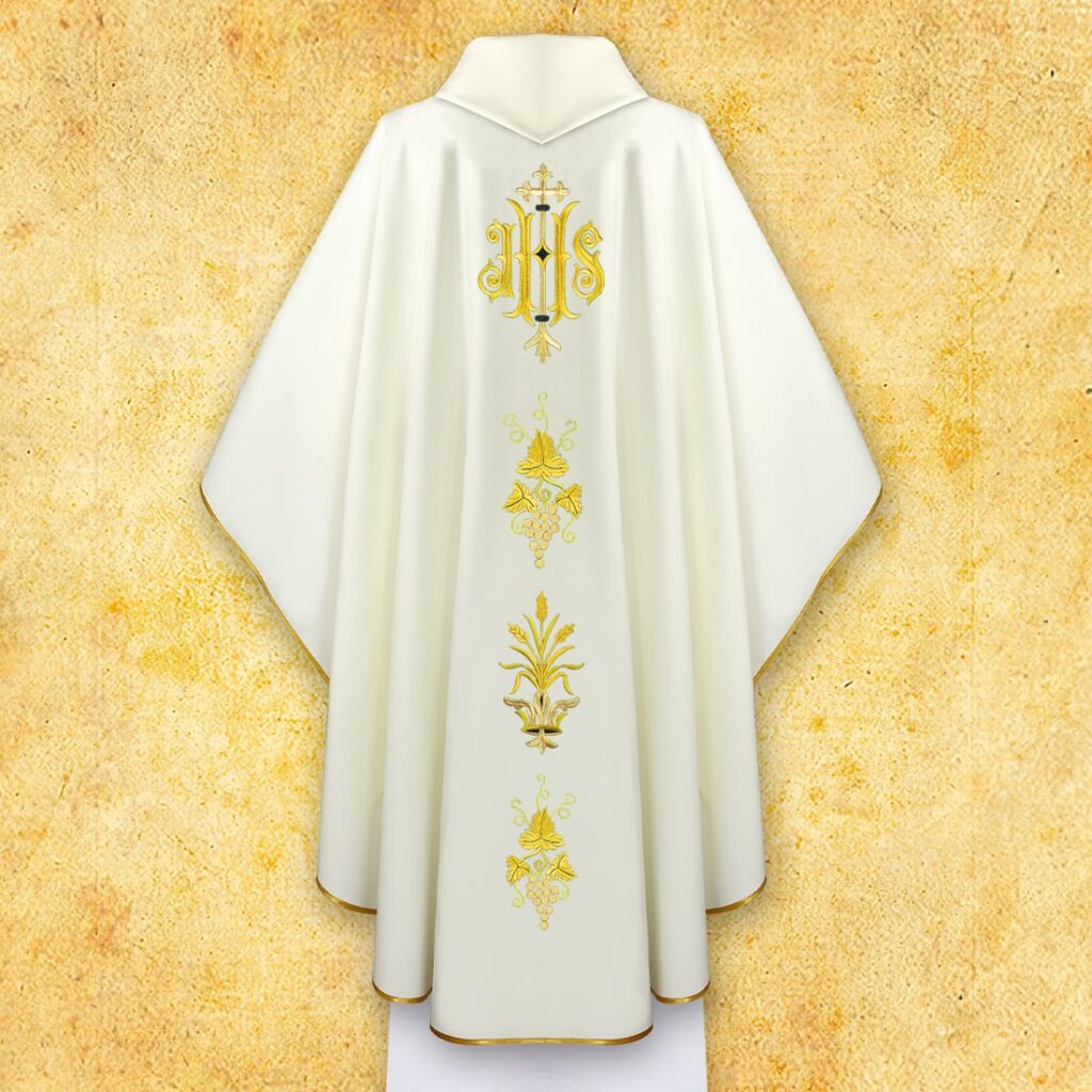 Casula liturgica con IHS