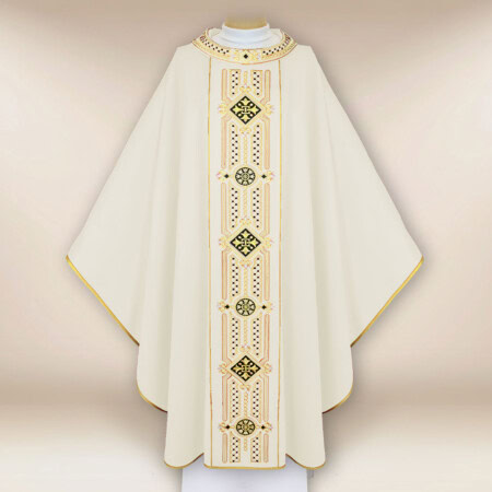 Casula liturgica ecru ricamata